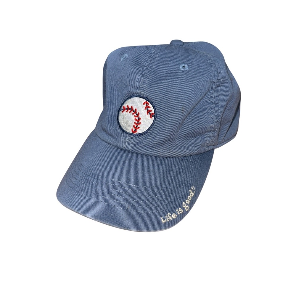 Life is Good Baseball Cap Womens M/L Pre-Owned Blue Embroidered Baseball Logo